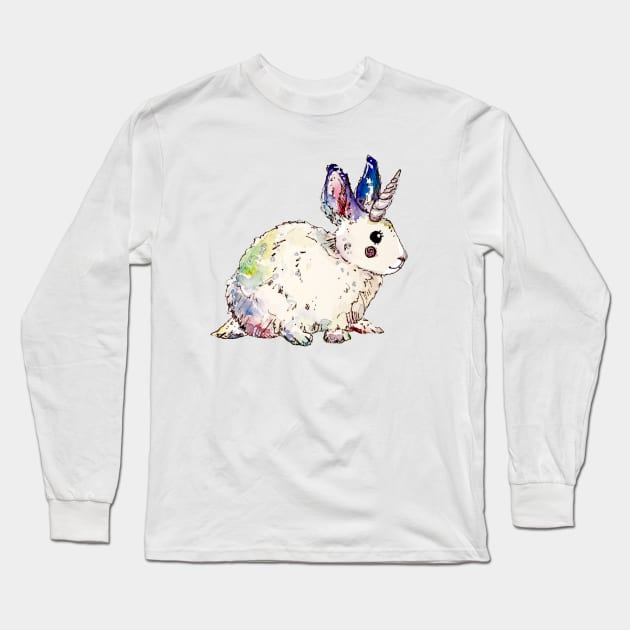 Unicorn Bunny Long Sleeve T-Shirt by aquabun